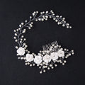 Metal Floral Hair Vine Bride Accessories Sweet Style Wedding Hair Comb Evening Party Hair Piece Ladies Pretty Decorative