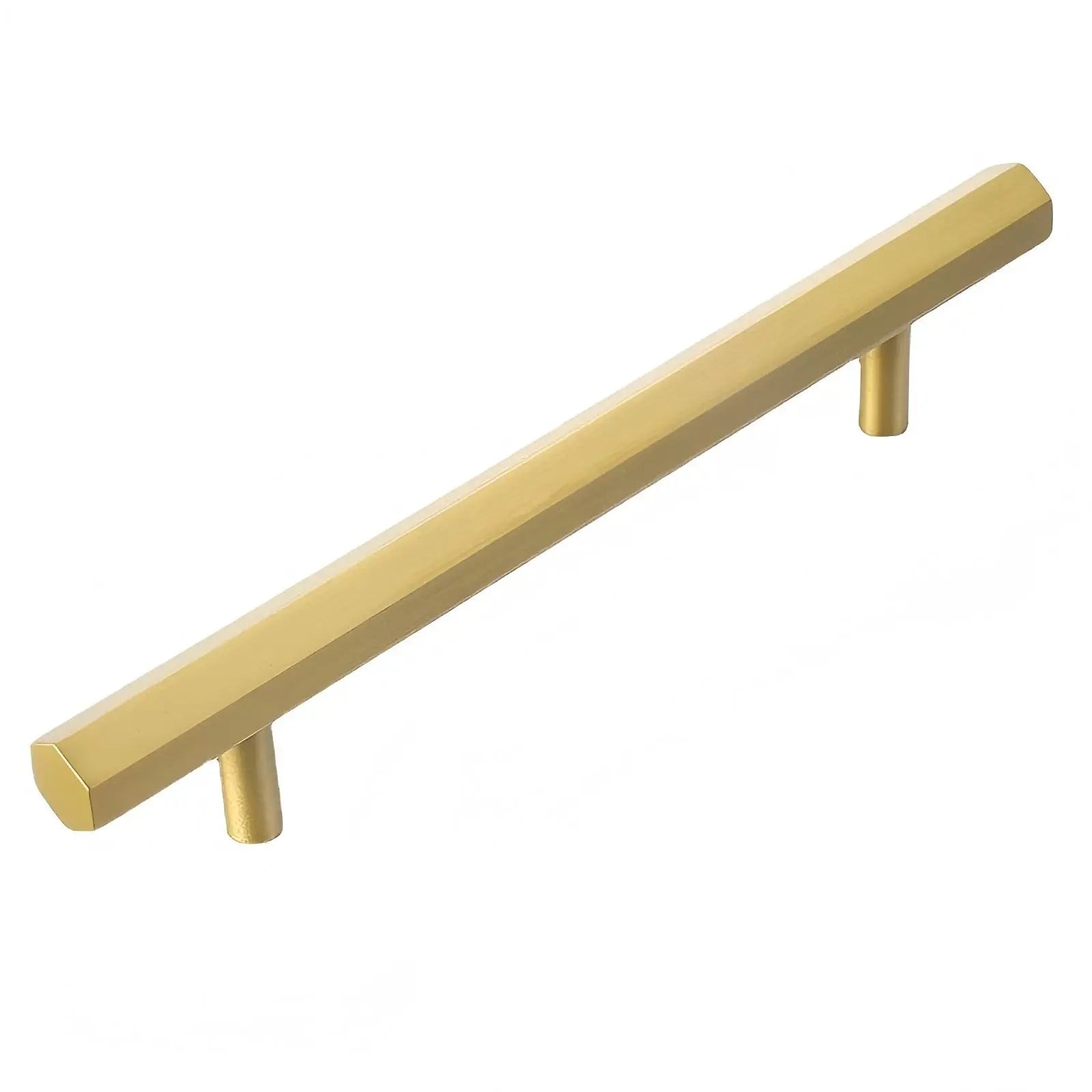 Modern Minimalist Brass Gold Long Drawer Handle European Luxury Hexagonal Knob for Bedroom Furniture Kitchen Cabinets Wardrobe