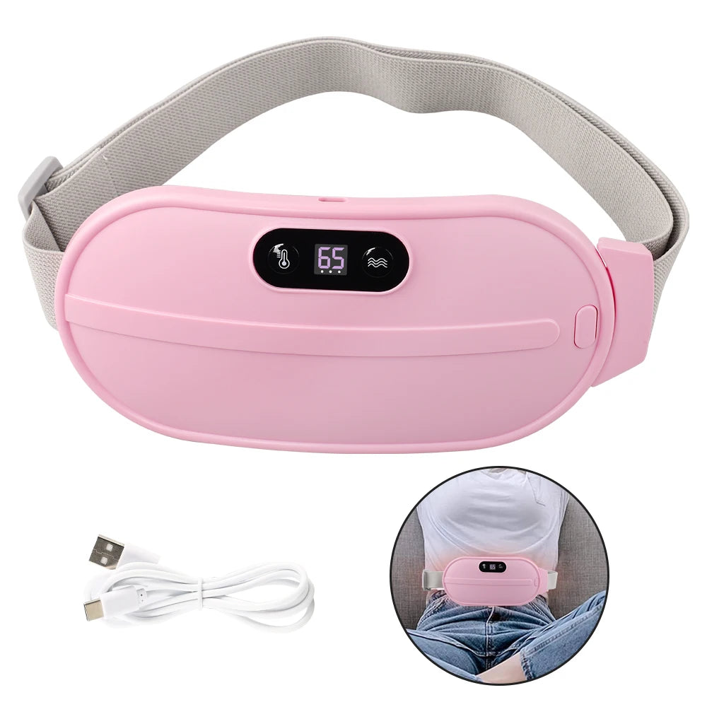 Wireless Menstrual Heating Pad Back Pain Massager Impulse Period Pain Relief Device Portable Women Period Cramp Massage