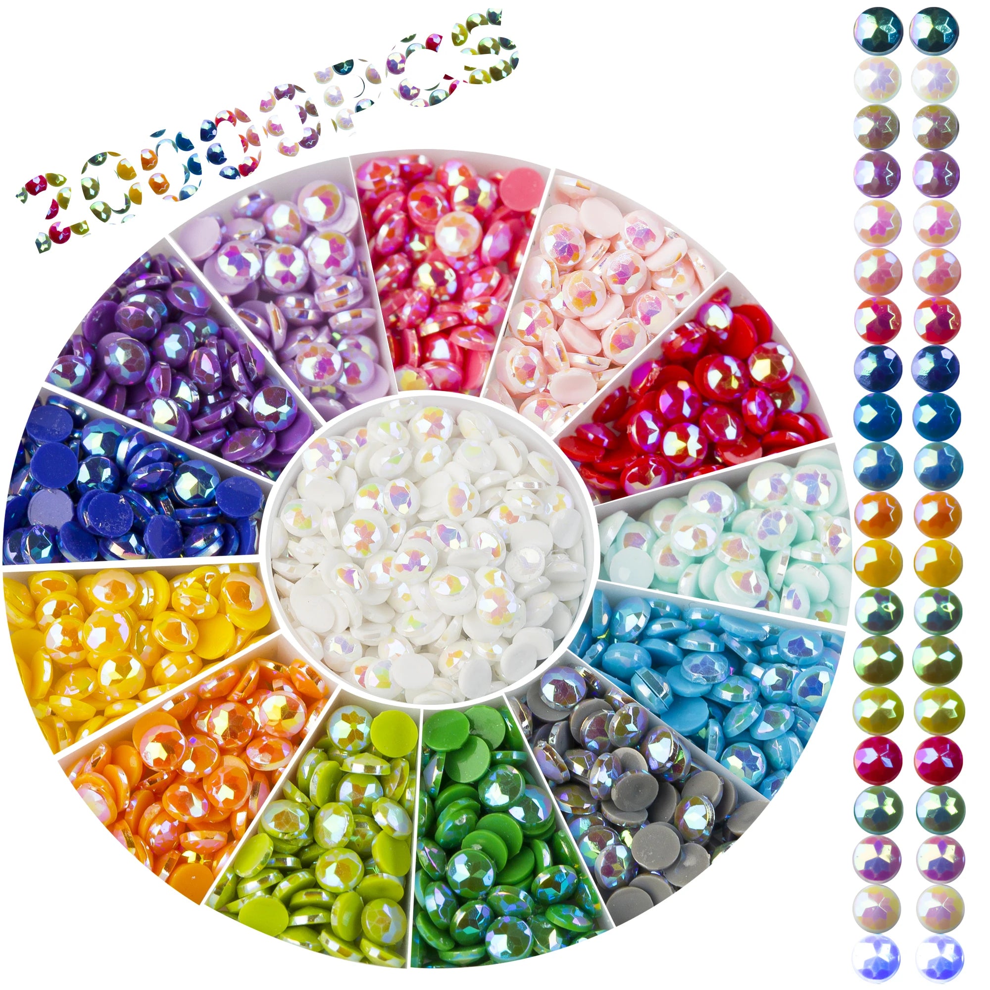 E-117  1000pcs/Bag 60 Colors Rhinestones for Bead Art Gem Art Round Drill AB Diamond Painting Beads for Diamond Dots