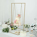 Gold Metal Hanging Cake Stand Swing with Jute Rope Dessert Display Centerpiece