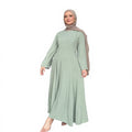 New Solid Color Modest Strappy Maxi Cotton Linen Long Dress Abaya Islamic Muslim Abaya Dresses 2025 Robe Kaftan Party Gown