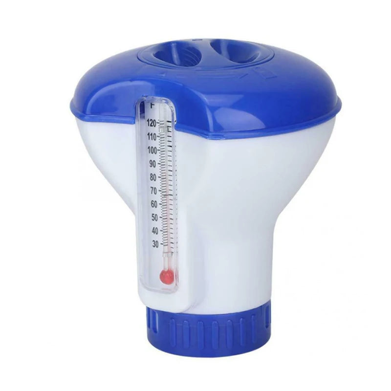 Baobiao Floating Swimming Pool Spa Automatic Water Chlorine Chemical Floater Dispenser With Thermometer for Pool Spa Bathtub