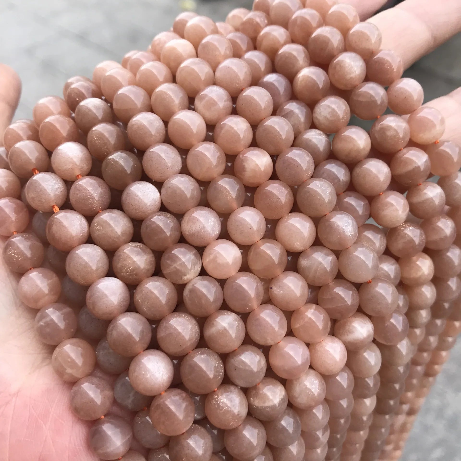 Natural Healing Gemstone Sunstone Energy Stone Round Loose Beads Crystal Beads for Jewelry Making DIY