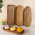 Custom Acacia Wood Rectangular Serving Tray Sustainable Party Dish Plate Dish Stocked Wooden Plates