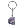 2025 Cheap Price Crystal agate irregular hanging ring bare stone jewelry accessories raw stone Amethyst key chain souvenirs gift