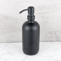 Manufacturer 500ml  and 250ml Matte Black Glass Soap Bottle Dispenser With Sticker Refillable Liquid for Bathroom