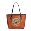 Westal Women Vintage Cowhide Leather Embossed Shoulder Tote Bag Large Work Purse Handbag Genuine Leather Women Laptop Tote Bag