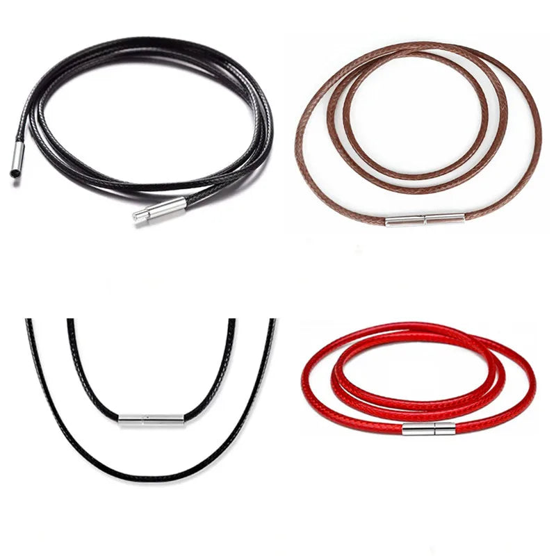 Wholesale Black Leather Rope Necklace Cord Chain Choker Jewelry for Pendent Necklace Jewelry Making