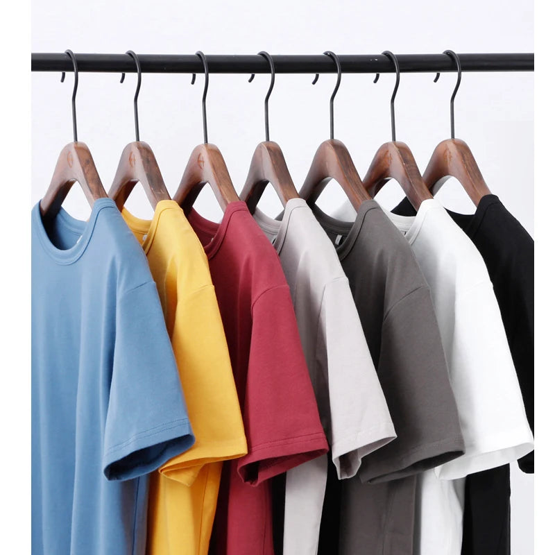 PRINTFUN Best Shirt Manufacturers Blank Drop Shoulder T-Shirt Custom Raised Rubber Print Short Sleeve Regular Fit Solid Knitted