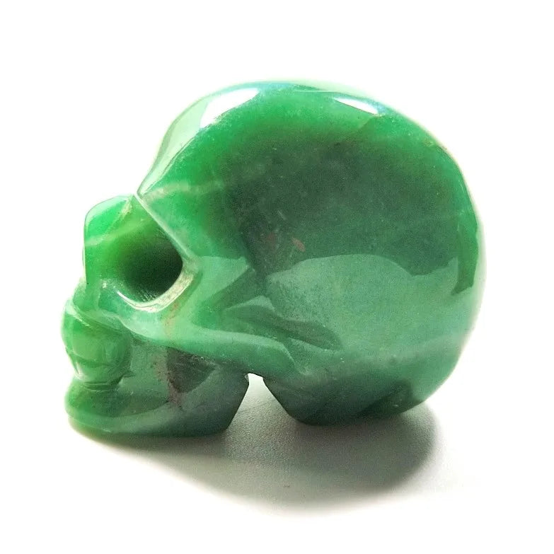 Huiying Stone carvings wholesale hand carved 2 inch natural green aventurine stone head skulls for gifts Crafts
