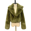 Ladies Teddy Fake Soft Fur Coats Blazer Style Womens Faux Fur Crop Jacket