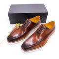 Wholesales Customized Lace up Casual Calf Real Leather Man Shoes High End Handmade White EVA Increasing Heel Business Shoes