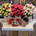High Quality Transparent PVC Window Suitcase Flower Box Customizable 3-Piece Gift Packaging Embossing High Visibility Durability