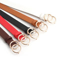 2.7cm Width Custom Size Wholesale Double Ring Buckle Women Fashion PU Leather Belt Gold Buckle Belt
