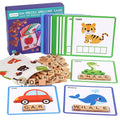 SD33 Children Wooden Alphabet 100pcs Puzzle Board Educational Letter Shape Matching Blocks Cognitive Jigsaw Learning Toys