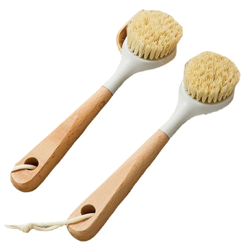 Kitchen Wooden Long Handle Cleaning Brush Pan Pot Bowl Tableware  Dish Washing  Home   Tool