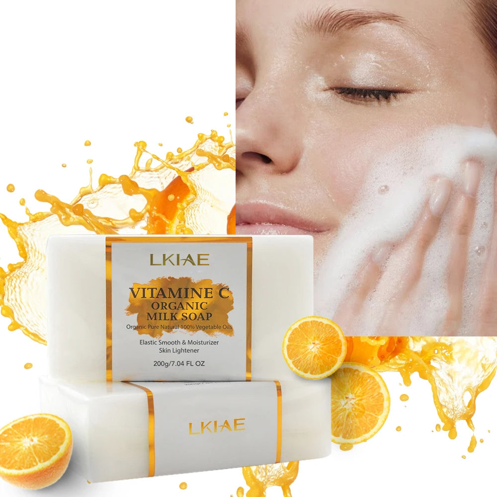 Private Label 200g for Face & Body Organic Vitamine C Moisturizing Shea Butter Handmade Bath Milk Soap Strong Whitening Soap