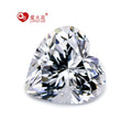 Ready Stock Machine Cut Aaaaa Synthetic Cz Gems Loose Zircon Stone White Heart Cut Cubic Zirconia