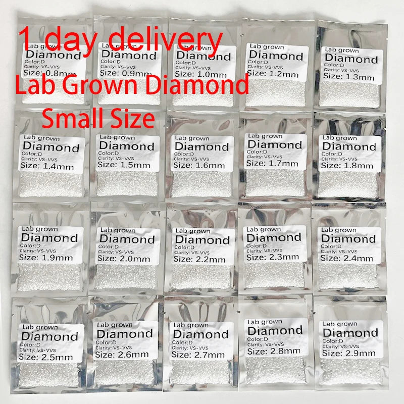 Wholesale Lab Grown Diamond Round Cut 0.8mm- 3.6mm DE Color VS Clarity White HPHT CVD Lab Diamond