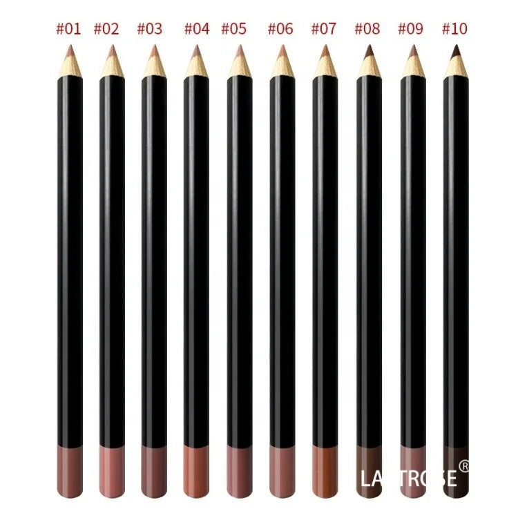 Wholesale 20 Colors Wooden Makeup Lipliner Pencil Private Label Black Lip Liner Pencil