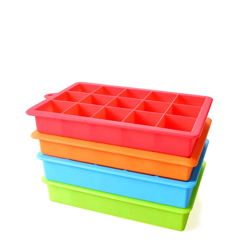 OEM ODM 15 Cavity Square Silicone Ice Maker Eco-Friendly Home Ice Cube Mold Kitchen Small Utensils Ice Tray Mould Factory Supply