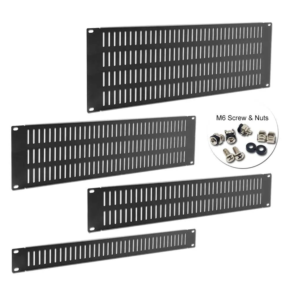 M6 Screw and Nuts Included 1U 2U 3U 4U Vented Blank Panel SPCC Material 19 Inch Rack Mount for Server Rack