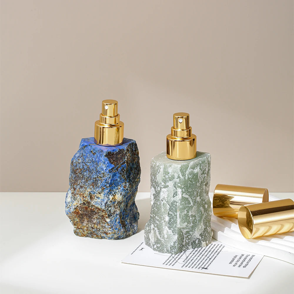 Natural Raw Stone Lapis Liquid Soap Dispenser by Polish Pump Spray Bottle for Room Bathroom Luxury Hotel Bathroom Retro 25-35ML