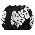 Customized Men's Long Sleeve Gradient Color Sweater with Regular Letter Pattern Print Loose Fit Knit Top Street Style for Winter