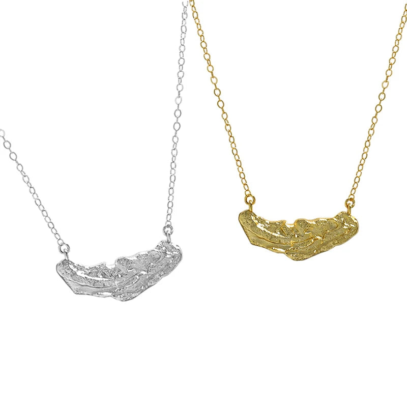 Wuqie 925 Sterling Silver Pendant Necklace 2025 New Fashion Minimalist Irregular Moon Rock Shaped Necklace