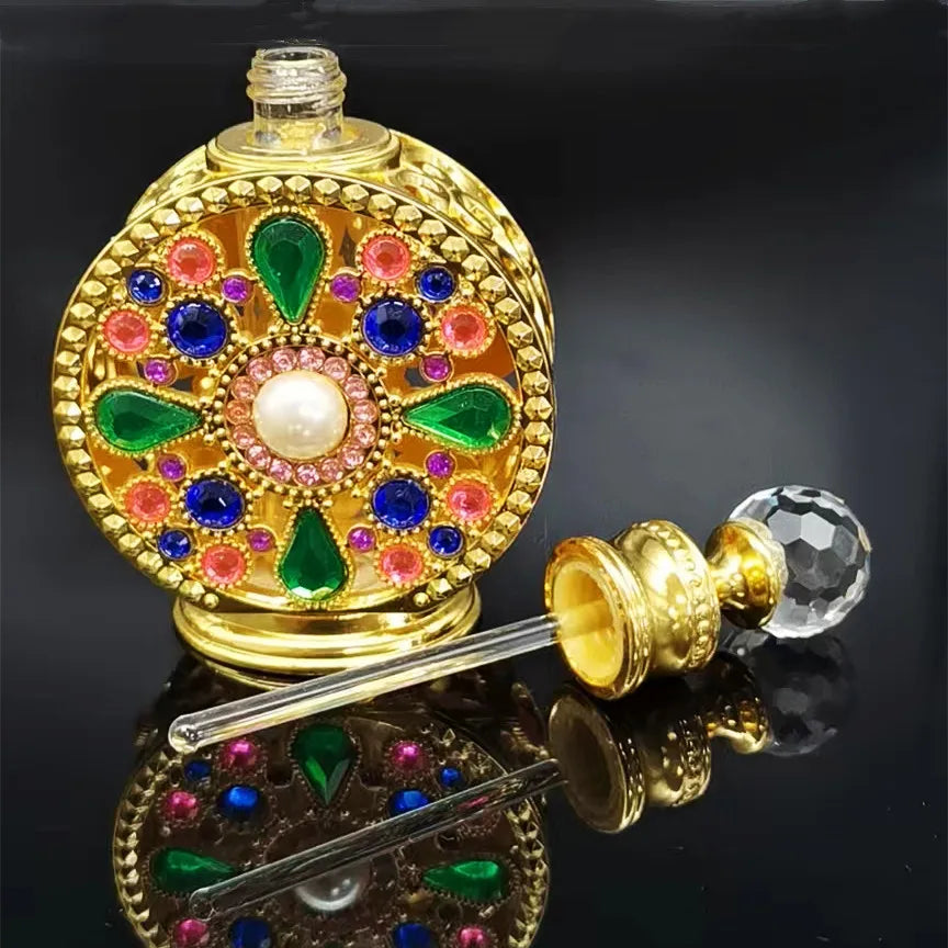 15ml Gold Pink High-end Custom Luxury Arabian Dubai Perfume Bottle Essential Oil Bottle Glass Empty
