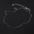 Rainbow Colorful Round Enamel Beaded Necklace Jewellery 925 Sterling Silver Fashion Jewelry Necklaces for Women