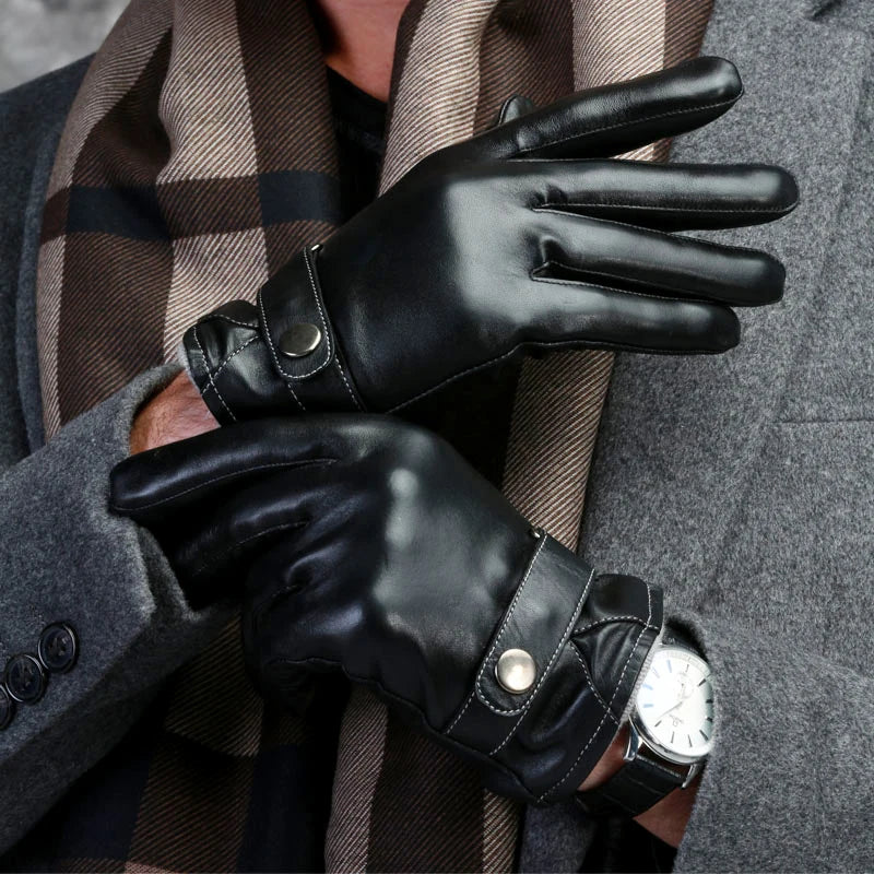 Wholesale Texting Windproof Motorcycle Driving Men Winter Leather Gloves