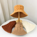 Hot Selling Luxury Plain Women's Plush Crochet Knit Outdoor Travel Daily Use Bucket Hat