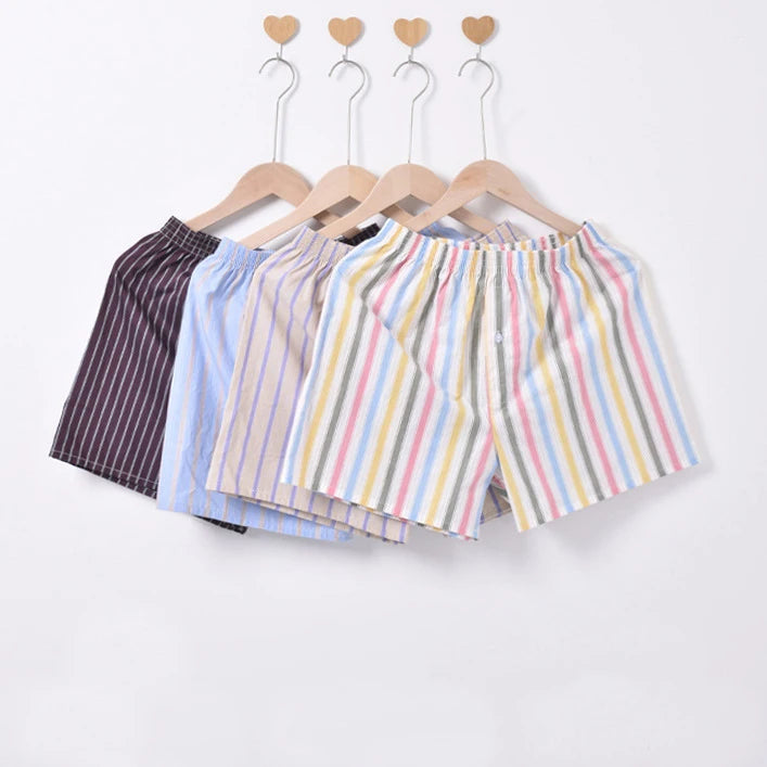 CINVIK 48 Hours Shipping New Men's Underwear Shorts Loose Casual House Pants Fashion Simple Striped Aro Pants Cotton