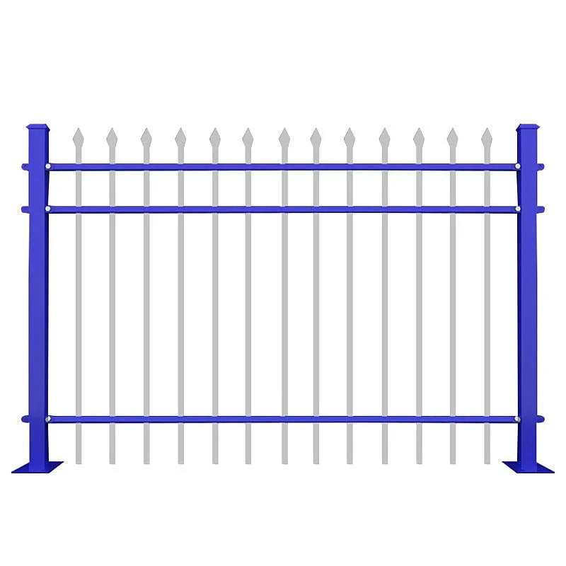 Steel Decorative Forged Picket Board Palisade Front Yard Fence Railing Items with Ornamental Ring