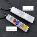 DIY Good Price Irregular Square Strip Energy Plaster Seven Chakra Pendant Necklace for birthday gift