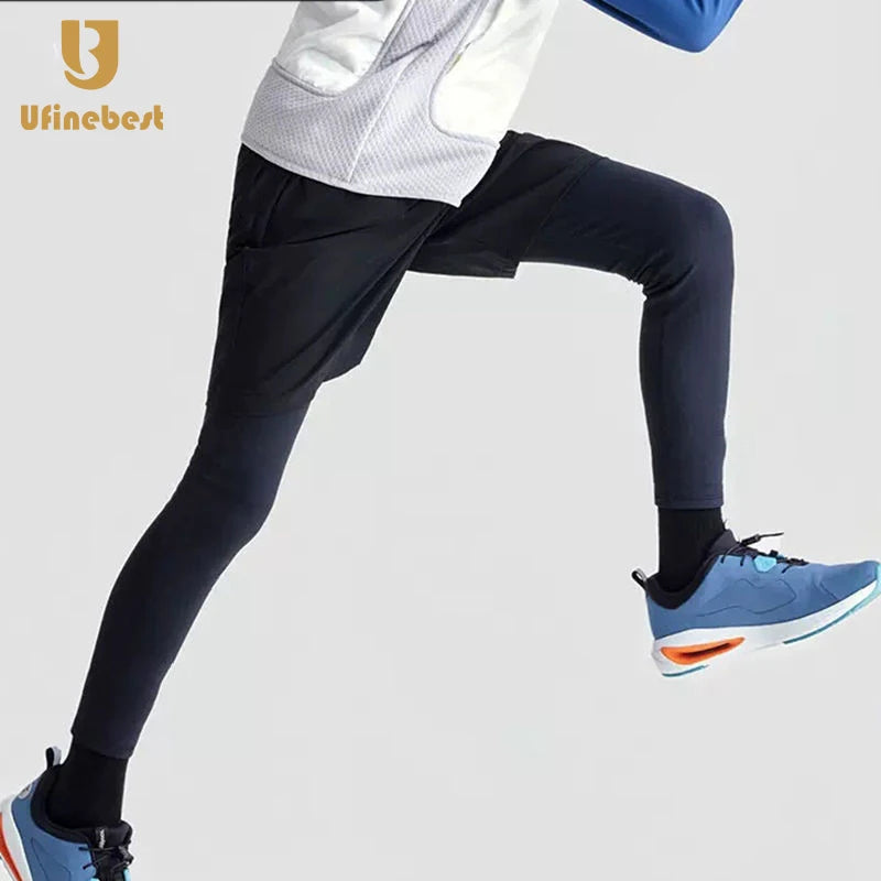 Factory Autumn Winter Kids Running Pants Quick Dry Casual Fitness Sports Trousers Mock 2 Pcs Sunscreen Children Sweatpants