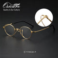 Luxury Brand Round Gold Optical Customizable Eye Glasses Female Copper Spectacle Men Pure Titanium Eyeglasses Frames for Women