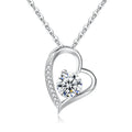 Women Gift Diamond Heart Necklace Bling Bling Crystal Heart Zircon Pendant Necklace for Mother's DAY