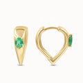 LOZRUNVE Silver 925 Gold Designers Original Unique Pointed Huggie Hoop Earring