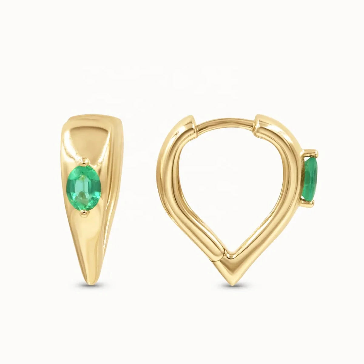 LOZRUNVE Silver 925 Gold Designers Original Unique Pointed Huggie Hoop Earring