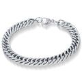 Classic Men Jewelry Silver Color 9mm Wide Stainless Steel Wish Chain Bracelet