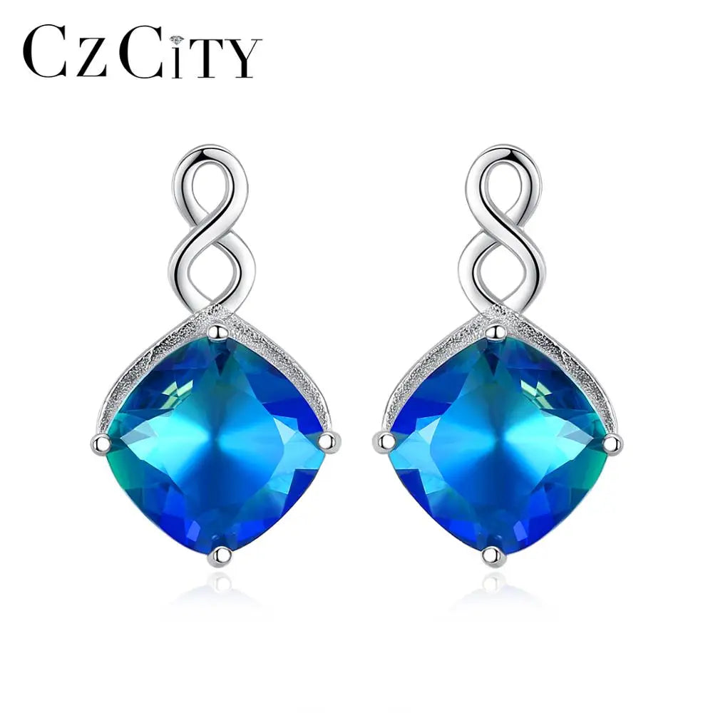 CZCITY New Stylish Earrings Fashion 925 Sterling Silver Earrings for Women