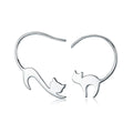 Animal Fox 925 Sterling Silver Cute Kitten Earrings Women Jewelry Gifts