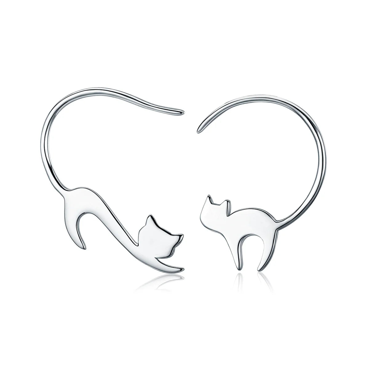 Animal Fox 925 Sterling Silver Cute Kitten Earrings Women Jewelry Gifts