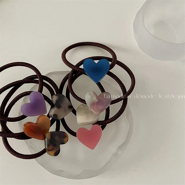 Heart Type Simple Tie Horsetail Band Head Rope Scrunchie Hair Elastic Rubber Bands