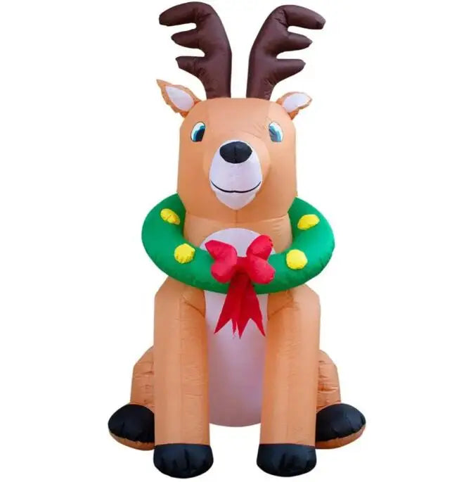 Waterhan FCR9854B12 Customized 7ft Big Plug-Powered AC 100-127V USB Wired Control PVC Waterproof Portable Inflatable Reindeer