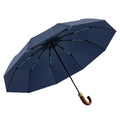 Strong Frame High Quality Windproof Umbrella for Rain UV windproof Compact automatic 3 Fold Automatic Wooden Handle Umbrella