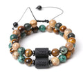 New Design Natural Stone Braided Macrame Bracelets 12 Zodiac Signs Agate Beads Trendy Style for Women and Men's Anniversary
